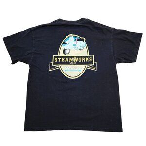 Steamworks Beer Vancouver BC T-Shirt Black Funny Scooter Graphic Men's Large